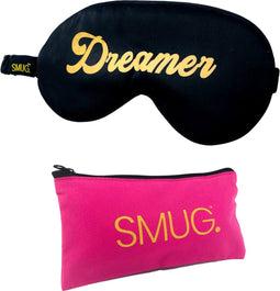 SMUG Slaapmasker met Opbergzakje - 100% Verduisterend - Verstelbaar Oogmasker in Satijn - Dreamer Print