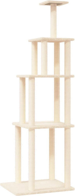 vidaXL - Kattenmeubel - met - sisal - krabpalen - 183 - cm - crèmekleurig