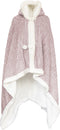 Linnick Flanel Fleece Deken + Hoodie met Capuchon Croco - light pink - 140x200cm - 130x180cm - Plaid