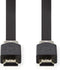 Nedis High Speed HDMI-Kabel met Ethernet - HDMI Connector - HDMI Connector - 4K@60Hz - 18 Gbps - 2.00 m - Plat - PVC - Antraciet - Window Box