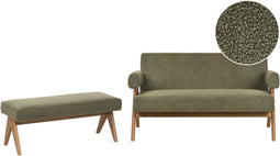 TAMRE - Bankenset - Groen/Donkerbruin - Bouclé