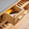 SoBuy FSR75-N - Schoenenbank - Solid Wood met Zitkussen & 3 Manden - Naturel