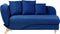 MERI - Chaise longue - Blauw - Linkerzijde - Fluweel