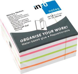Info sticky notes - 450 vel - 75x75mm - wit, roze, groen, oranje - IN-5654-68