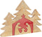 J-Line decoratie Kerststal Puzzel - hout - rood - large