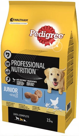 PEDIGREE Junior Middelgrote Rassen, Kip en Rijst - droog hondenvoer - 15kg