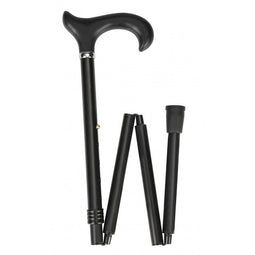 Able2 Luxe opvouwbare wandelstok - Derby handvat ergonomisch - zwart