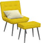 vidaXL - Relaxstoel - met - voetenbank - fluweel - geel