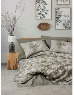 King Reinforced - Dekbedovertrekset - 100% katoen - 240 x 220 cm + 2 kussenslopen 60 x 60 cm - Khaki (2 stuks)