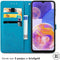 imoshion Hoesje Geschikt voor Samsung Galaxy A23 (5G) Hoesje Met Pasjeshouder - imoshion Mandala Bookcase - Turquoise