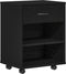 vidaXL - Rollende - Kast - Zwart - Eiken - 46x36x59 - cm - Bewerkte - Hout