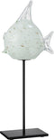J-Line decoratie Vis Op Voet - glas - wit/goud - large