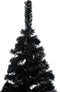 vidaXL - Kunstkerstboom - met - verlichting - en - kerstballen - 180 - cm - PVC - zwart