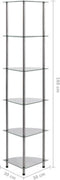 vidaXL - Kastje - 6-laags - 30x30x160 - cm - gehard - glas - transparant