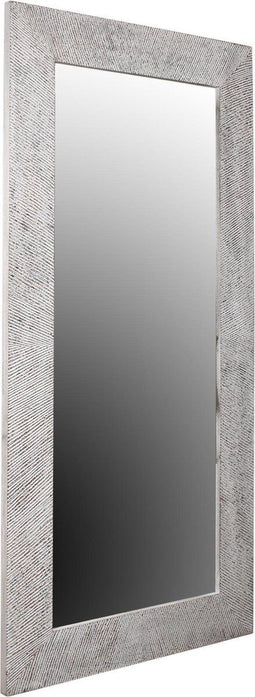 PTMD Zapp White hout geribbelde spiegel rechthoek