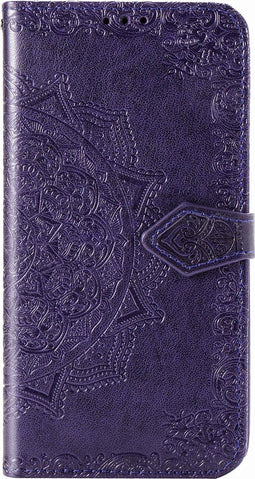Hoesje Met Pasjeshouder Geschikt voor Motorola Moto G8 Power - Mandala Bookcase - Paars