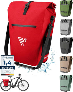 MIVELO Fietstas - Waterdicht - 25L met Laptopvak en Schouderriem - Rood