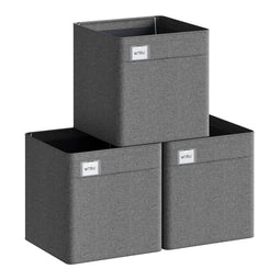 Woltu Opbergboxen - Set van 3 - Opvouwbaar - 29x29x29cm - Donkergrijs (3 stuks)