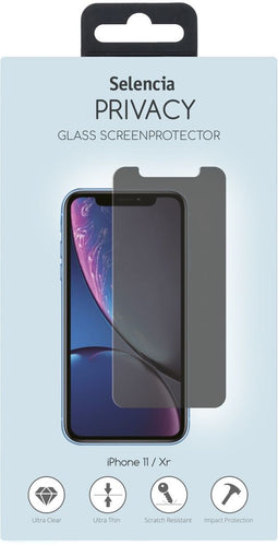 Selencia iPhone 12 (Pro) / 11 / Xr - Gehard Glas Privacy Screenprotector - 9H Bescherming (8719295224733)