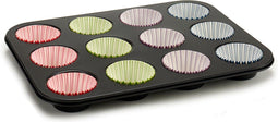 Bakplaat voor Muffins Multicolour Ovenschaal (7 x 7 x 3 cm) (35 x 3 x 26,5 cm) (12 Stuks)