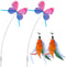 2-in-1 verstopspel kattenspeelgoed opzetstuk vervanging vlinder & veer 4 stuks spinning vlinder navu