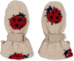 Konges Sløjd Jody Teddy wanten - Ladybug sand - Want - Kinderwanten - Maat 12-18 maand