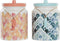 Tin DKD Home Decor Dolomite Hemelsblauw Koraal Mediterrane 15 x 15 x 22 cm (2 Stuks)