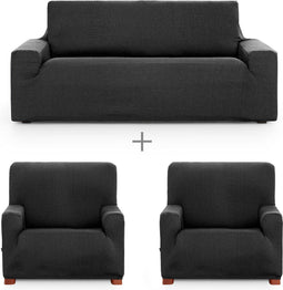 Sofa hoes set Eysa ULISES Donker grijs 3 Onderdelen