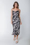 Colourful Rebel - Cami Zebra Midi Slip Dress - Maat XL - Rechte fit - Spaghetti band - Ritssluiting achterkant