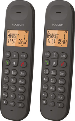 Logicom - ILOA 255T - Huistelefoon Draadloos Duo - Met Antwoordapparaat - 2 Handsets - Met Speaker - Dect-telefoon - Zwart