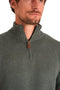 Mario Russo Skipper - Heren Trui - Half Zip - Groen - L