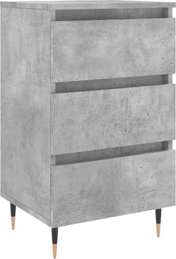 vidaXL - Nachtkastje - 40x35x69 - cm - bewerkt - hout - betongrijs