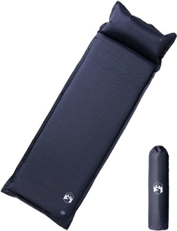 vidaXL - Kampeermatras - met - kussen - zelfopblazend - 1-persoons - grijs