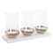 Kaarshouder Home ESPRIT Wit Zilverkleurig Kristal Marmer 40 x 13 x 22 cm