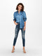ONLY ONLJOJO BUTTON DNM SHIRT - Dames Blouse - Satijnen stof - Lange mouwen - Maat S