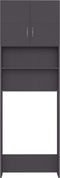 vidaXL - Wasmachinekast - 64x25,5x190 - cm - bewerkt - hout - grijs