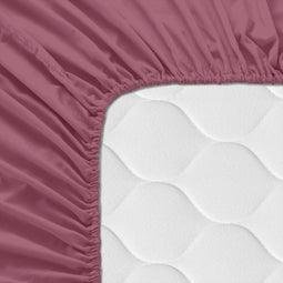 Verstelbaar onderlaken HappyFriday BASIC Magenta 180 x 200 x 32 cm