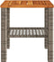 Tuintafel 40x40x42 cm poly rattan en acaciahout grijs