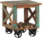 vidaXL - Bijzettafel - met - wielen - 40x40x42 - cm - massief - gerecycled - hout