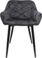 HSM Collection-Eetkamerstoel Liverpool S/2-56x61x79-Antraciet/Zwart-Stof/Metaal