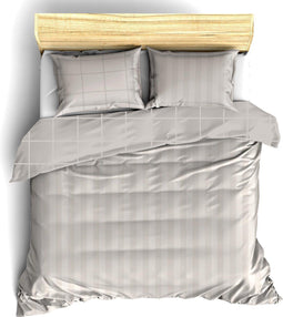 De Witte Lietaer Zygo - Dekbedovertrek Lits Jumeaux - Katoen Satijn 240 x 220 cm - Taupe