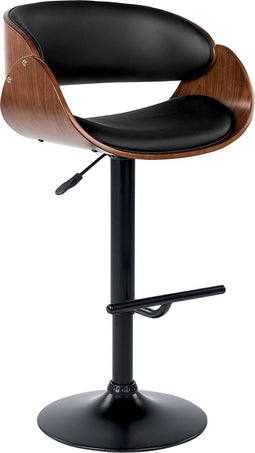 Beliani BAKU - Barkruk verstelbaar - Zwart - Kunstleer