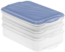 Rotho RONDO - Vleeswarendoos - 3 lagen - Blauw (3 stuks)