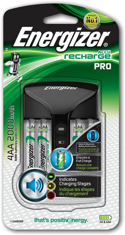 Energizer Pro Charger - Batterijlader - Laadt 4 AA/AAA batterijen - Oplaadtijd 3 uur (4 stuks)