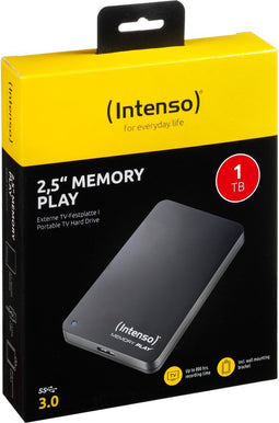 Intenso Memory Play - Externe Harde Schijf 1TB - USB 3.0 - Zwart