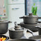 BergHOFF LEO RECYCLED - 5-delige kookpottenset - PFAS-vrij antikleef - Grijs (1 set)