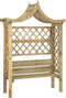 vidaXL - Pergola - met - dak - en - bank - geïmpregneerd - grenenhout