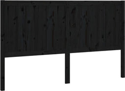 vidaXL - Hoofdbord - 145,5x4x100 - cm - massief - grenenhout - zwart