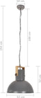 vidaXL Hanglamp industrieel rond 25 W E27 52 cm mangohout grijs