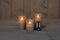 Anna's Collection LED stompkaarsen - set van 3 - bewegende LED-vlam - taupe (3 st)